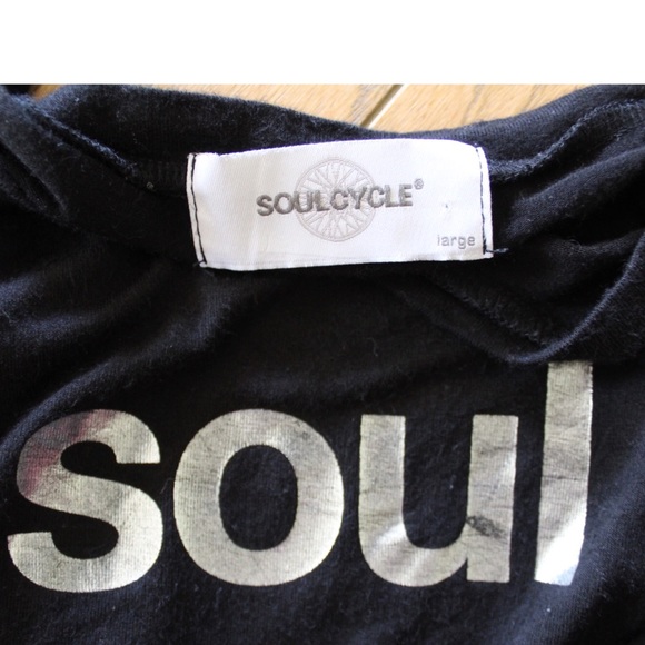 SoulCycle Metallic Preowned Mesh Sleeves Long Sleeve Top Large - Picture 6 of 7